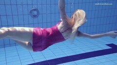 Naughty Elena Proklova underwater mermaid in pink dress Thumb