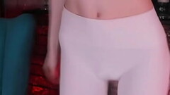 Sweet Eaton Wearing Fitted White Leggings Thumb