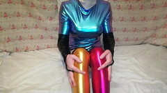 sissy tranny femboy crossdresser foot worship hands free cum on feet with vibrator Thumb