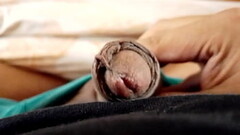 Soft, uncut cock slowly coming out of its foreskin. December 24, 2022. Thumb