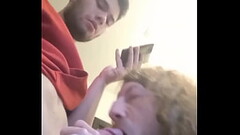 sucking off 21yo buddy big dick through a pizza box Thumb