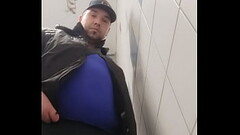 Chubby gay dildo play in public toilet Thumb