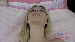 Super cute blonde Amateur Maria Angel gets her pussy played with and eaten before giving footjob and Thumb