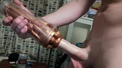 Big cock fucks fleshlight and cums inside Thumb