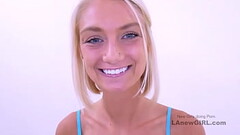 Blonde Model gets tight pussy worked out in studio Thumb