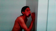 Petite Tgirl Natasha Rotten Sucks Wall Mount Dildo Lovingly Thumb