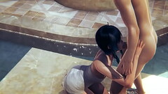 Genshin Impact - Venti Blowjob and fucked in a public bath - Sissy crossdress Japanese Asian Manga A Thumb