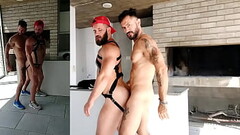 Drilling Barebak Experience to Bear Twink'_s Muscular Ass - With Alex Barcelona Thumb