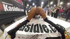 Stripper on bed at EXXXotica NJ 2021 Thumb