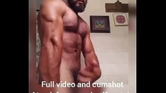 Hot Straight Ripped almost Shredded Bodybuilder Nude Flexing and Jerking off in Bathroom Thumb