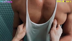 Hot muscle asian worshipped in shower big pecs nipple play Thumb