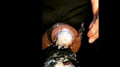 cock candle burning inside peehole, CBT extreme slave gimp lighting on fire this superchub glans dic Thumb