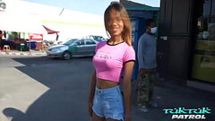 Hot skinny amateur babe rides the dick off a white guy in Bangkok Thumb