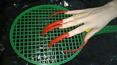 Lady L extreme long red nails (video short version) Thumb