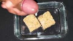 I lick my Cum off my delicious sperm covered Rice Krispy Treats Thumb