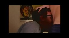 Fucking buddy'_s throat good and cum on his face Thumb