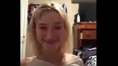 Skinny Blonde Showing Her Small Titties Thumb